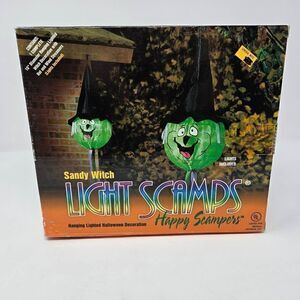 VINTAGE LIGHT SCAMPS SANDY WITCH HALLOWEEN OUTDOOR LIGHTING DECORATION OPEN BOX